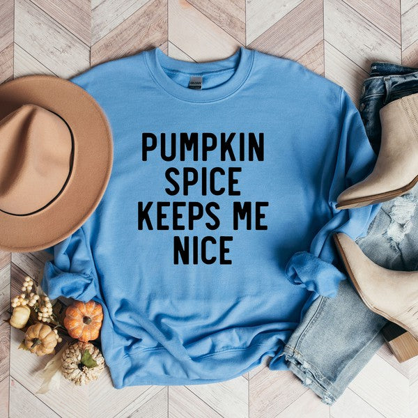 Pumpkin Spice Keeps Me Nice Graphic Sweatshirt