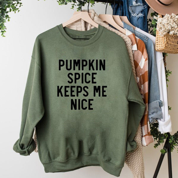 Pumpkin Spice Keeps Me Nice Graphic Sweatshirt