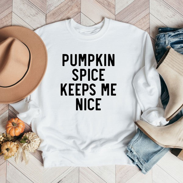 Pumpkin Spice Keeps Me Nice Graphic Sweatshirt