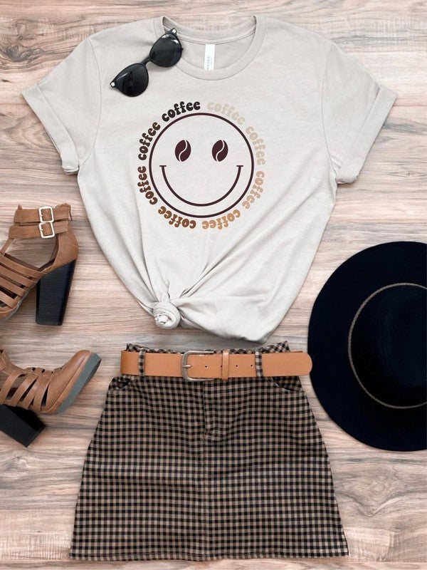 Smiley Coffee, Coffee Coffee Boutique Tee