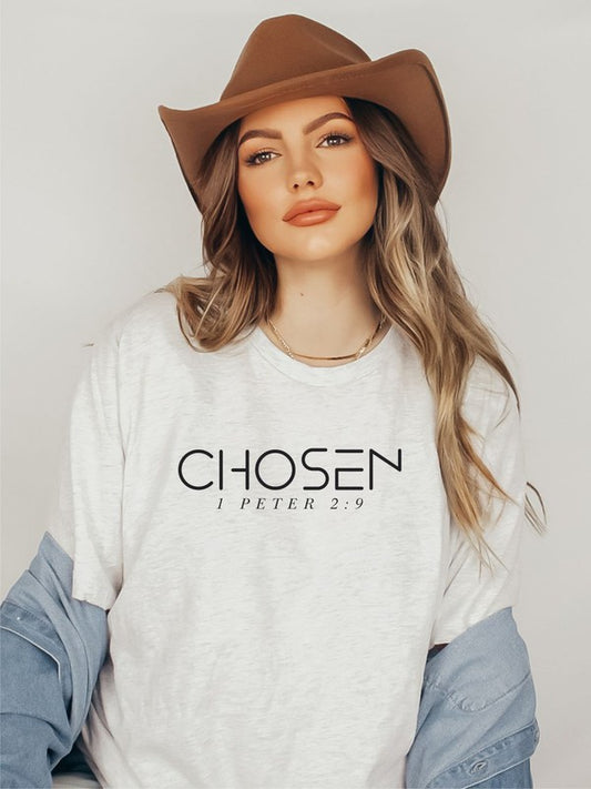 Chosen 1 Peter 2  9  Short Sleeve Crew Neck Tee