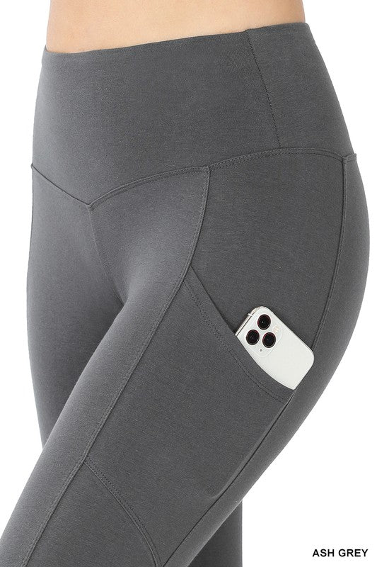 BETTER COTTON WIDE WAISTBAND POCKET LEGGINGS