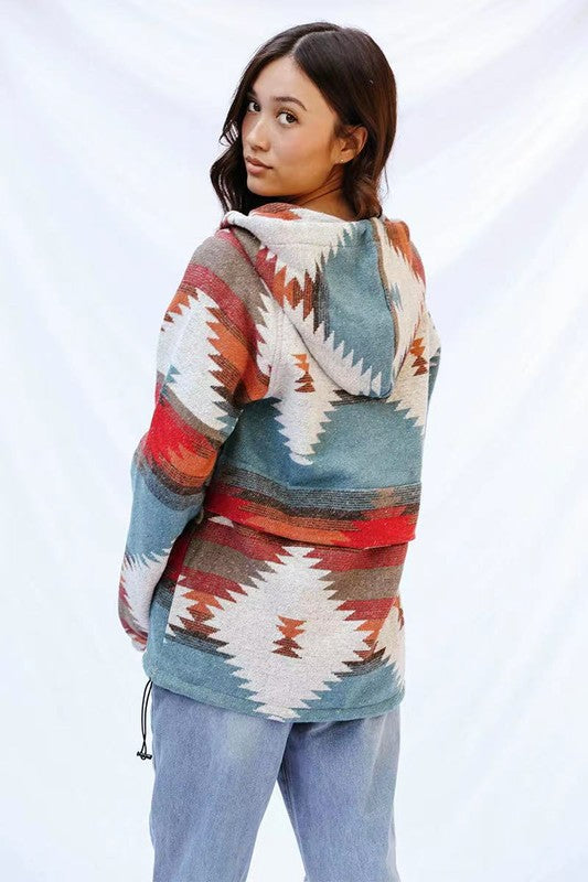 Western print hoodie