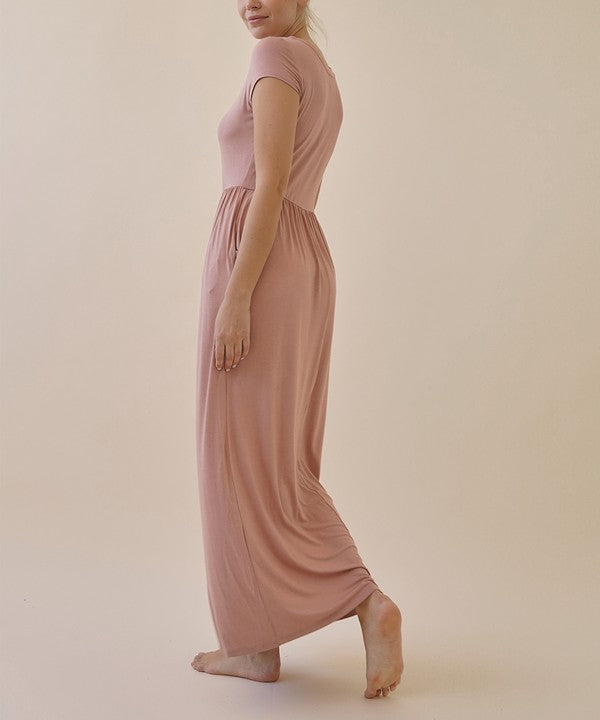 BABYDOLL MAXI DRESS WITH POCKETS