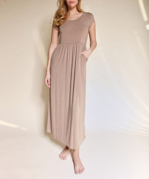 BABYDOLL MAXI DRESS WITH POCKETS