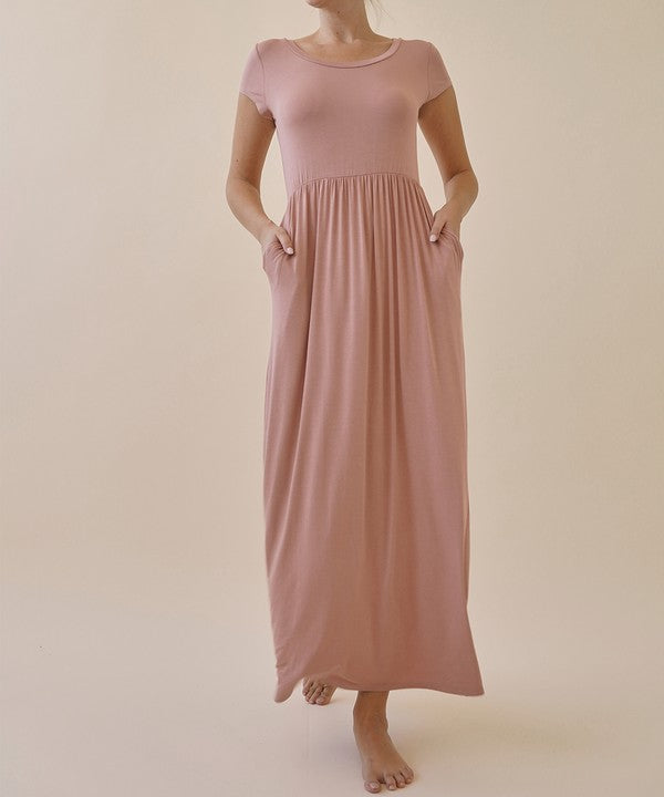 BABYDOLL MAXI DRESS WITH POCKETS