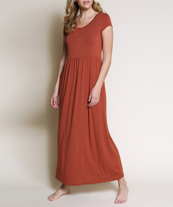 BABYDOLL MAXI DRESS WITH POCKETS