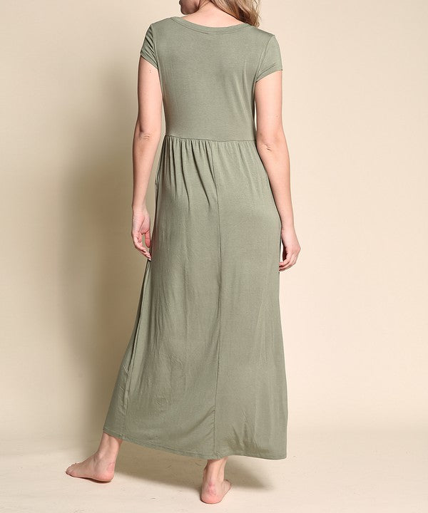 BABYDOLL MAXI DRESS WITH POCKETS