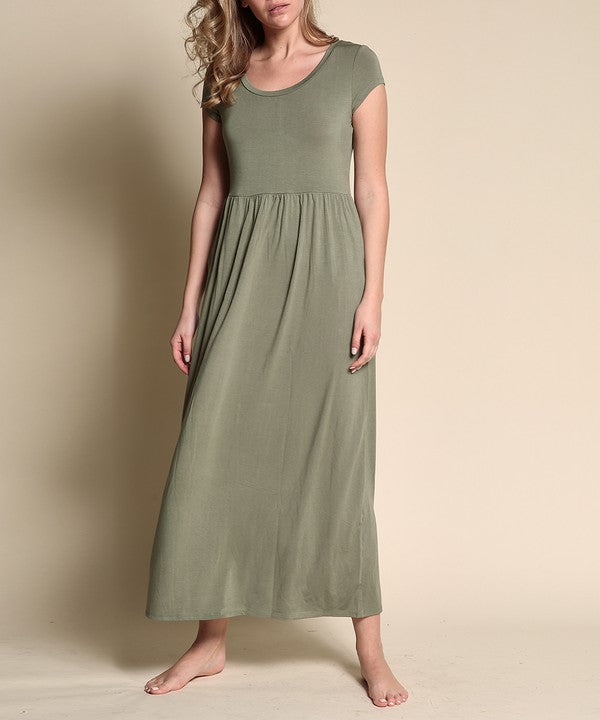 BABYDOLL MAXI DRESS WITH POCKETS