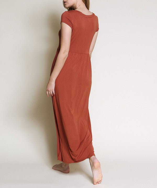 BABYDOLL MAXI DRESS WITH POCKETS