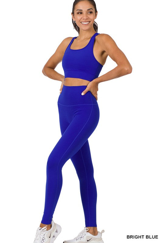 ATHLETIC RACERBACK TANK TOP & LEGGINGS SET