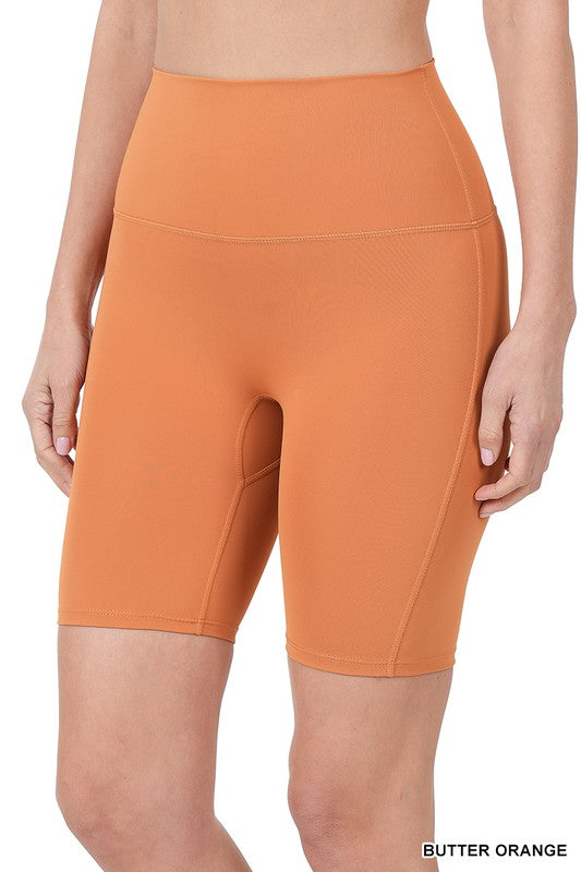 ATHLETIC HIGH RISE BIKER SHORTS