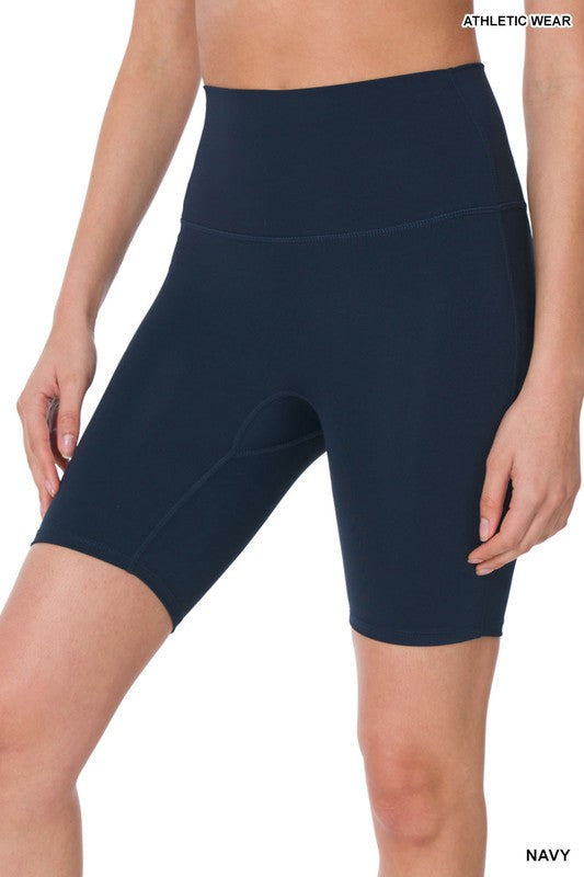 ATHLETIC HIGH RISE BIKER SHORTS