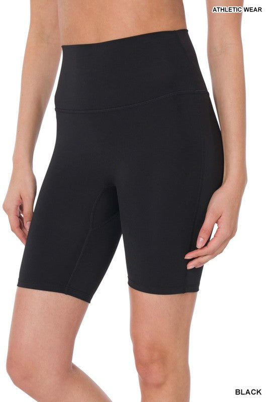 ATHLETIC HIGH RISE BIKER SHORTS