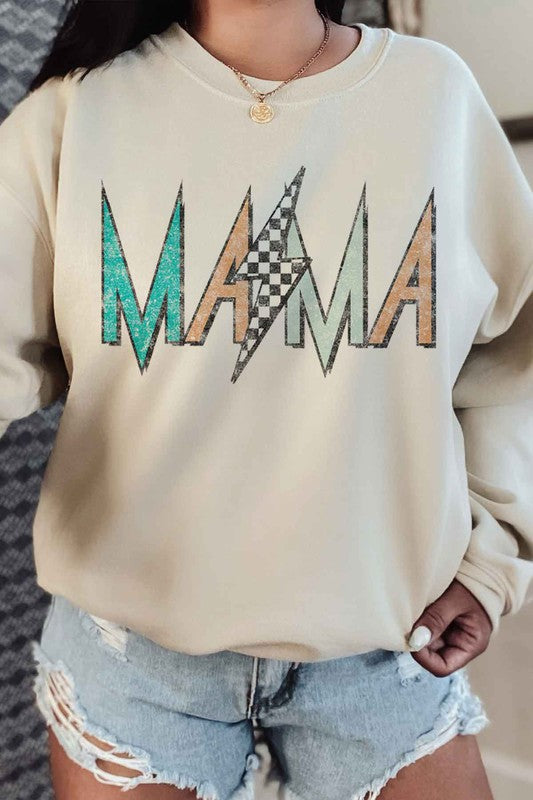 CHECKER LIGHTNING MAMA PLUS SIZE SWEATSHIRT