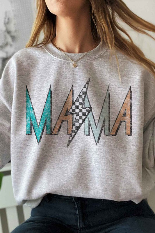 CHECKER LIGHTNING MAMA PLUS SIZE SWEATSHIRT