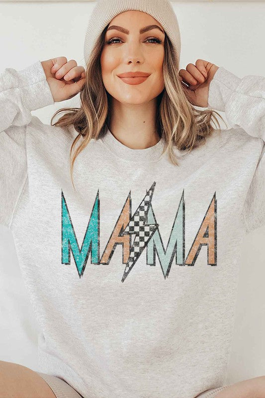 CHECKER LIGHTNING MAMA PLUS SIZE SWEATSHIRT