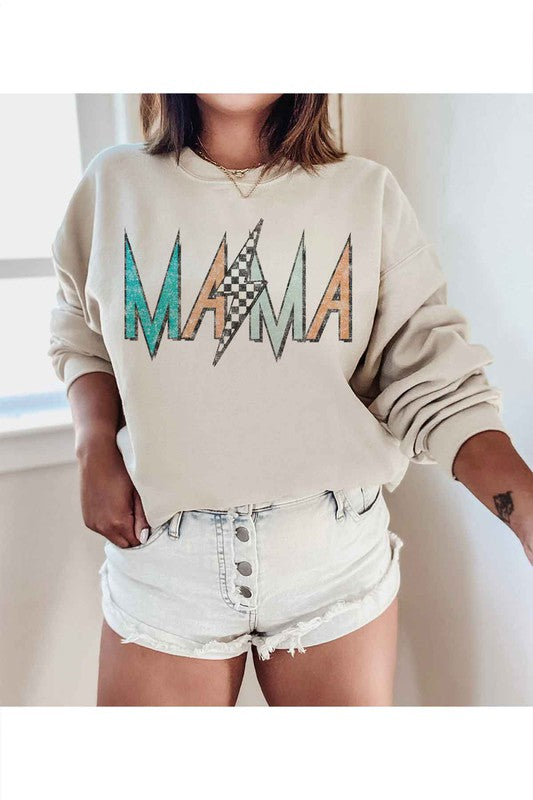 CHECKER LIGHTNING MAMA PLUS SIZE SWEATSHIRT