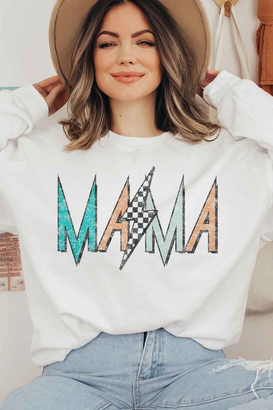 CHECKER LIGHTNING MAMA PLUS SIZE SWEATSHIRT