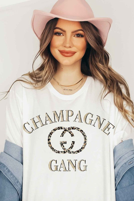 CHAMPAGNE GANG GRAPHIC PLUS SIZE TEE