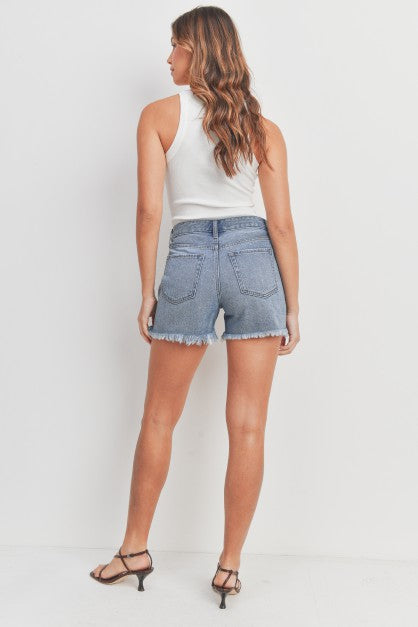 High Rise Hem Detail Short