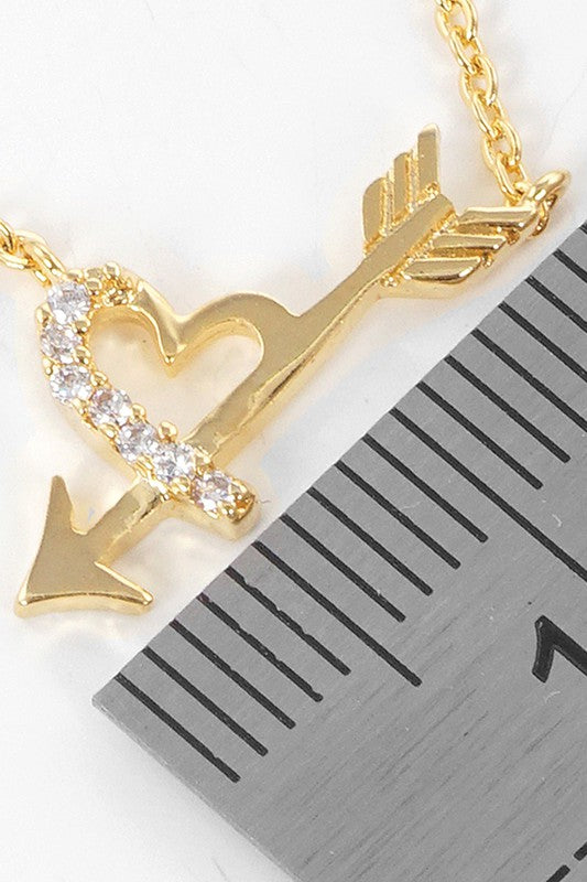 CZ Gold-Dipped Heart Necklace