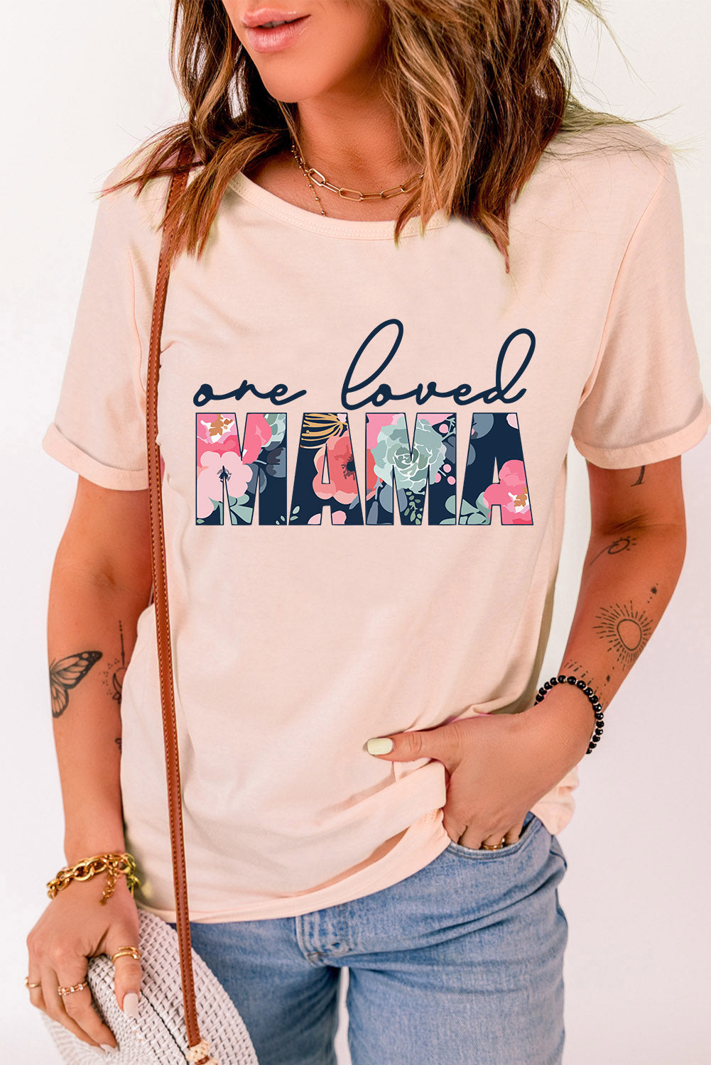 ONE LOVED MAMA Floral Graphic Tee