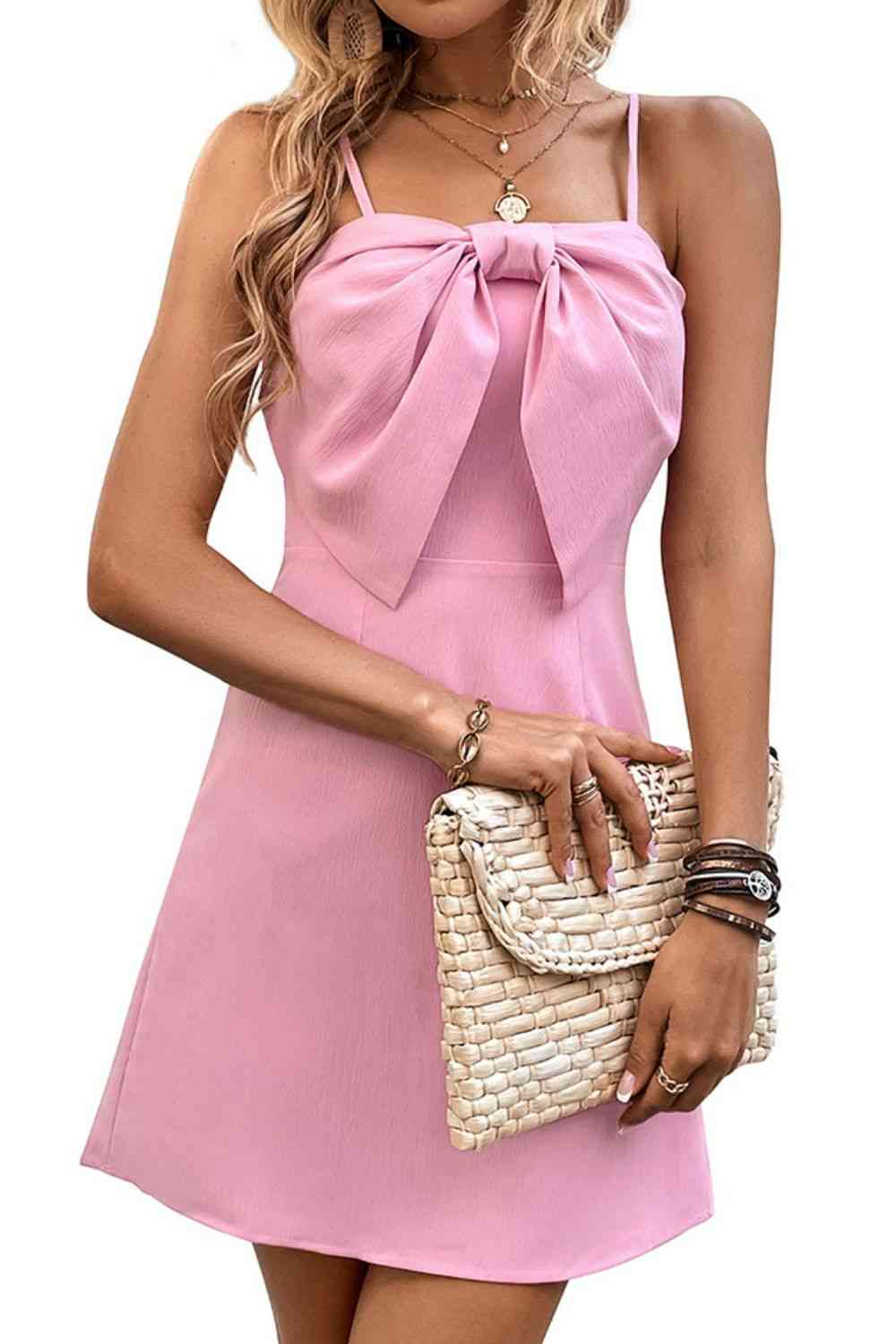 Bow Detail Spaghetti Strap Dress